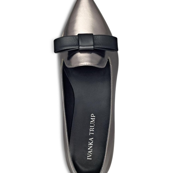 Ivanka Trump Lelle Pewter Bow Flats - Picture 5 of 7